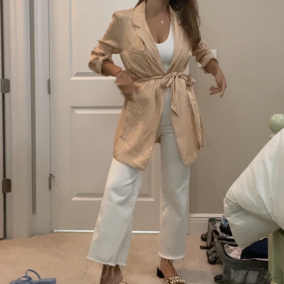 Yellow Pinstripe Arrive Clothing (Now Afrm) Blazer - Picture 4 of 15